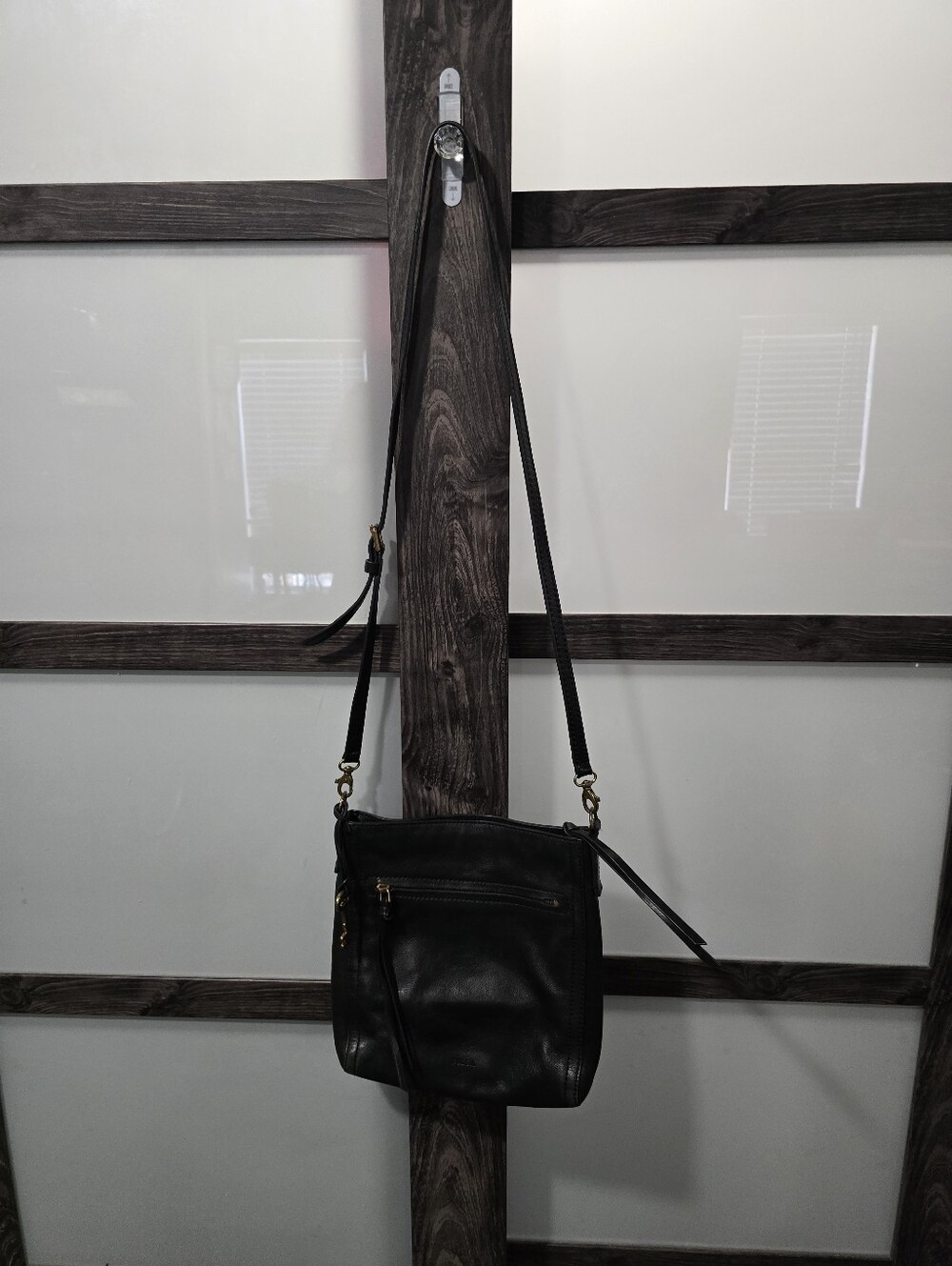 Fossil Black Leather Crossbody Bag